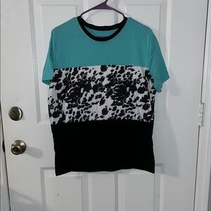 Stylish Teal and Black Women's Blouse